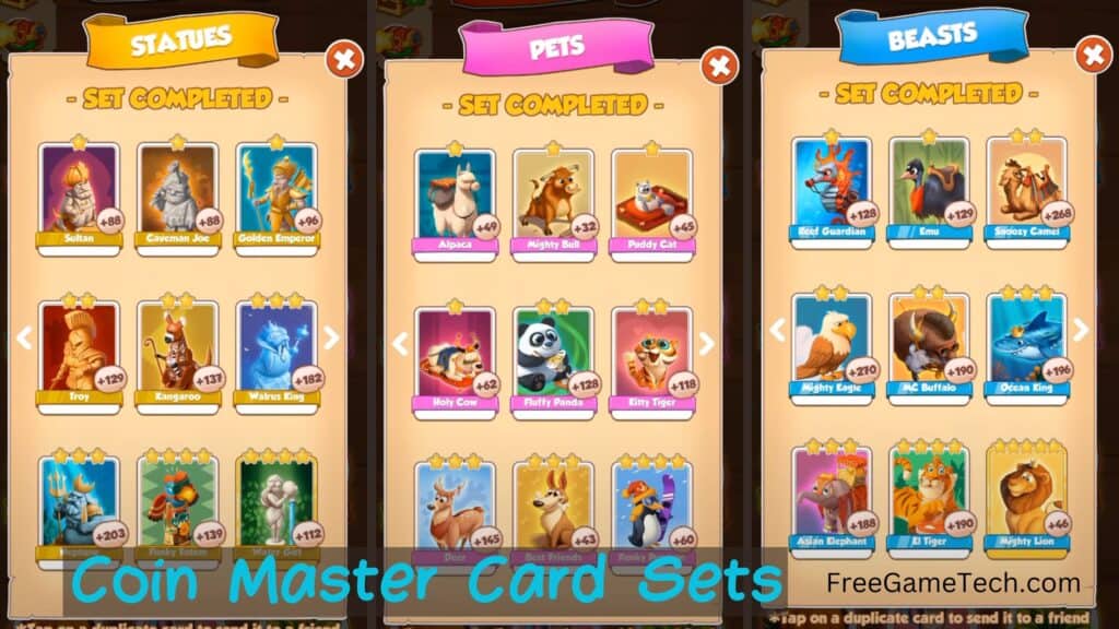Coin Master card sets